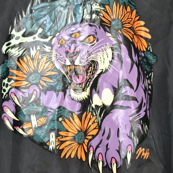 Neff Third Eye Tiger Mens L Lightweight Windbreaker 2 Pockets Activewear Jacket - Picture 1 of 10